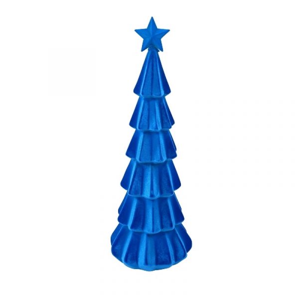 Baum mit Stern beflockt Blau