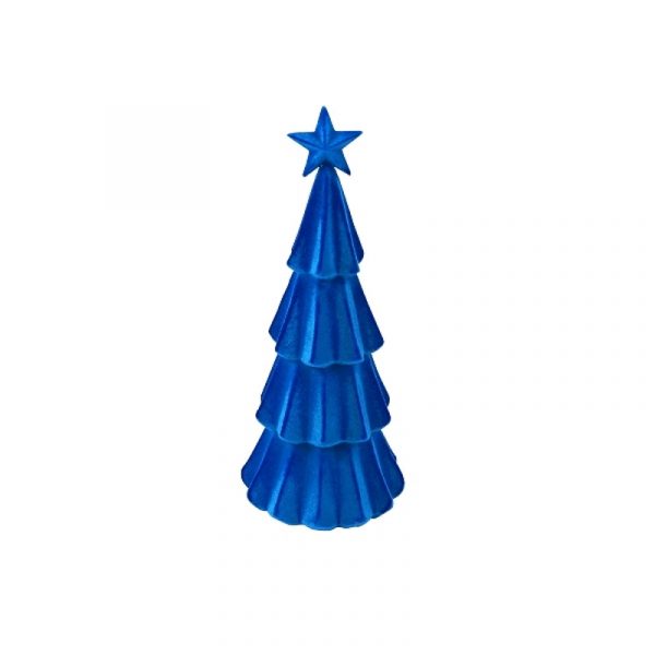 Baum mit Stern beflockt Blau