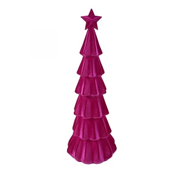 Baum mit Stern beflockt Magenta