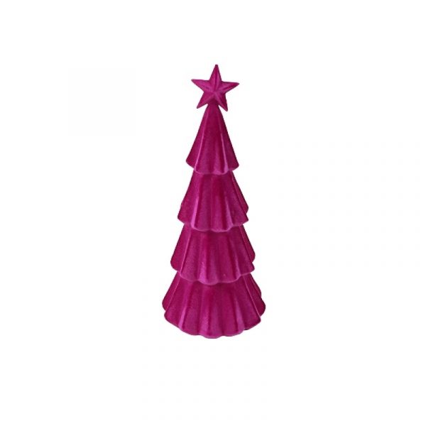 Baum mit Stern beflockt Magenta