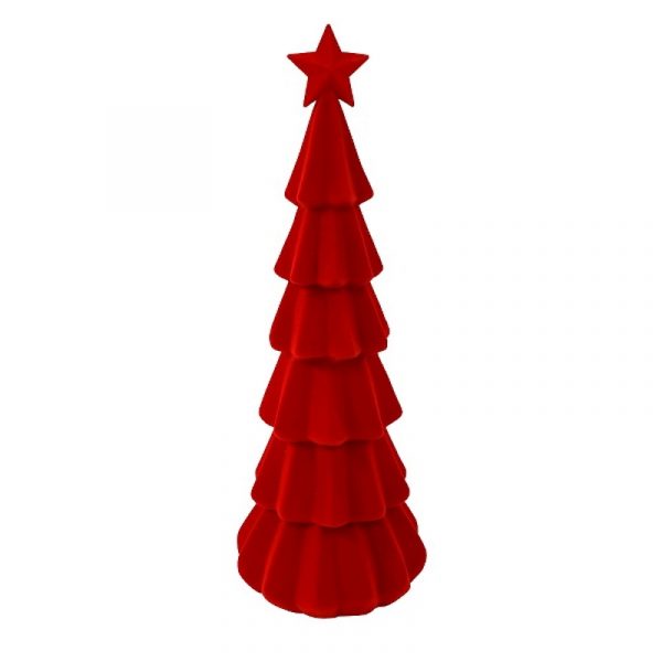 Baum mit Stern beflockt Rot