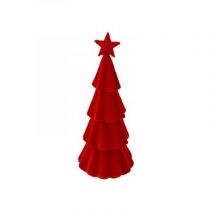 Baum mit Stern beflockt Rot