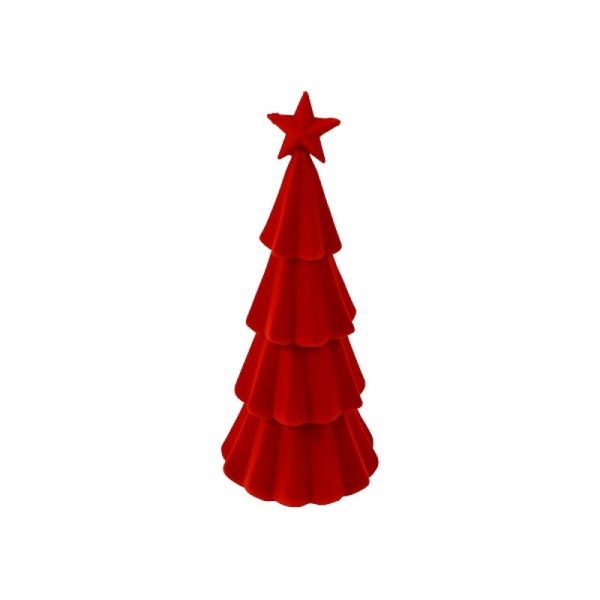 Baum mit Stern beflockt Rot