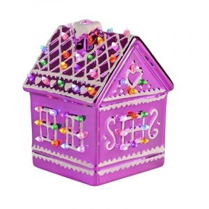 Lebkuchen Haus Pink Porzellan LED