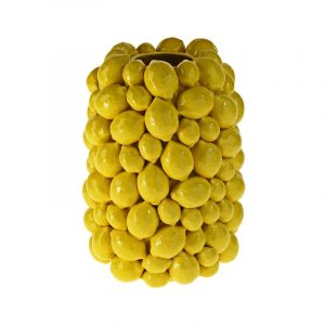 Vase Zitronen, Steingut, Gelb Amalfi