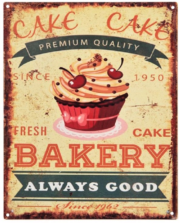 Blechschild Nostalgie "Bakery"