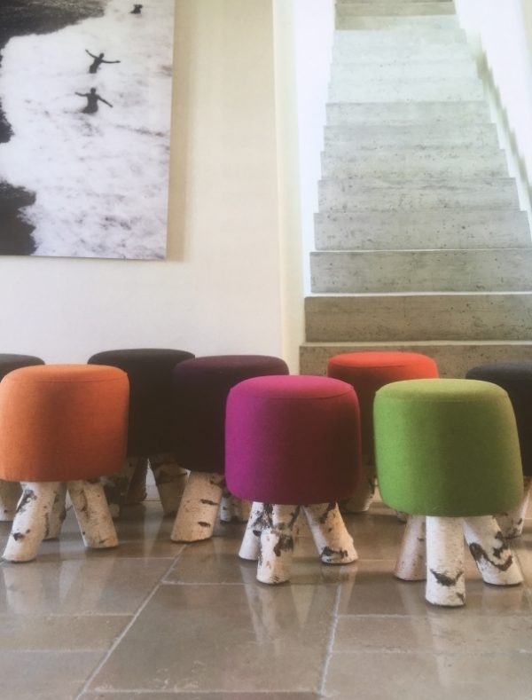 Hocker Filz orange Ausstellungsstück