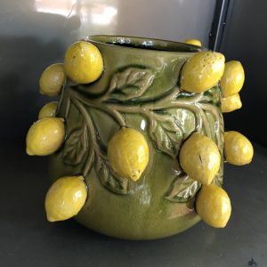 Vase "Zitrone" Steingut  Grün