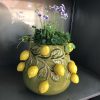 Vase "Zitrone" Steingut  Grün