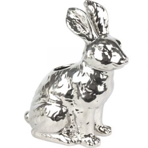 Hase Vase Silber Keramik