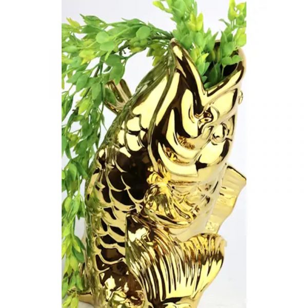 Fisch Vase Gold
