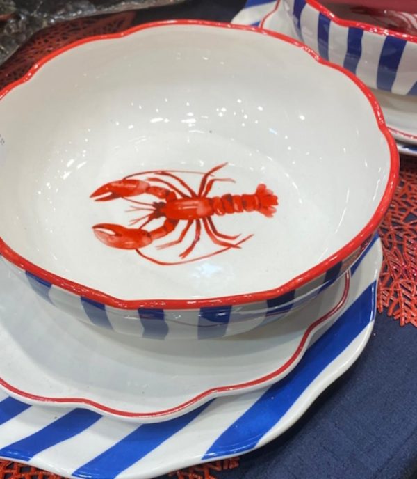 Teller "Lobster" Rot Weiß