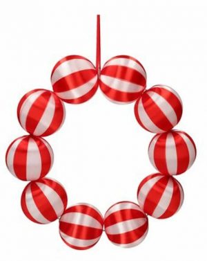KugelKranz_rot_weiß Kugelkranz Rot/Weiß gestreift