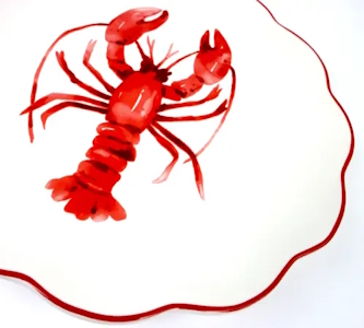 Teller "Lobster" Rot Weiß