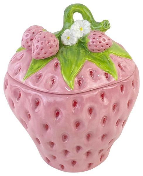 Erdbeer Dose mit Deckel -Pink-