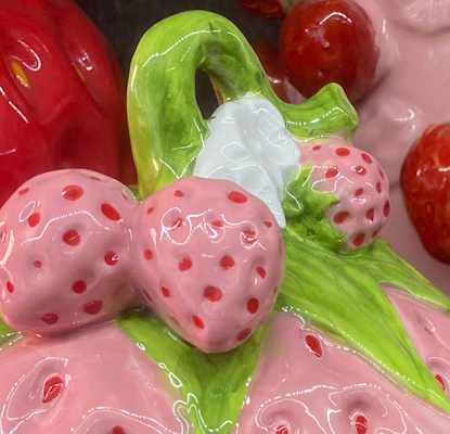 Erdbeer Dose mit Deckel -Pink-