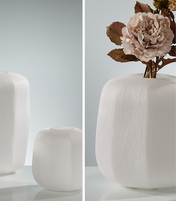 Vase Glas weiss 33 Ø