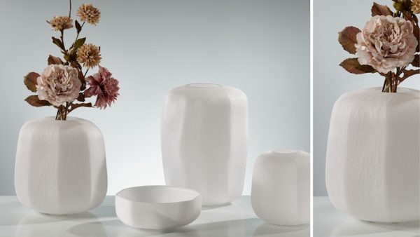 Vase Glas weiss 33 Ø