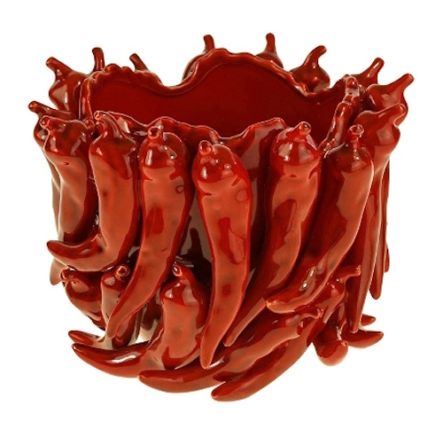 Vase Chili, bordeauxrot