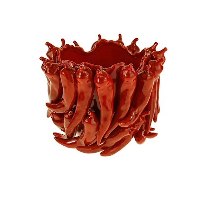 Vase Chili, bordeauxrot